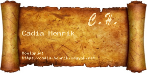 Cadia Henrik névjegykártya